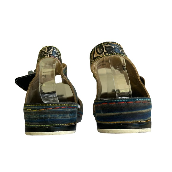 L'Artiste Spring Step Women's Mahvash Ankle Strap Leather Sandal Black 8.5 M 39 - Picture 4 of 11